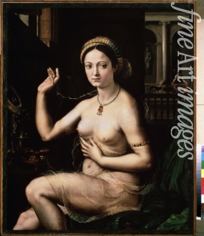 Giulio Romano - Frau bei ihrer Toilette