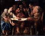 Jordaens, Jacob - Satyr bei einer Bauernfamilie