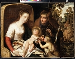 HollÃ¤ndischer Meister - Die Heilige Familie mit dem Johannesknaben und der heiligen Elisabeth