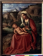 Giorgione - Madonna und Kind in einer Landschaft