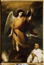 Murillo, Bartolomé Estebàn - Erzengel Raphael mit Bischof Domonte