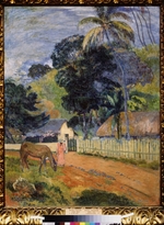Gauguin, Paul Eugéne Henri - Landschaft. Pferd auf der Strasse