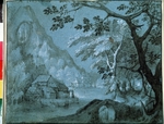 Stalbemt, Adriaen, van - Landschaft mit Mühle am Bergsee