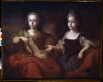 Caravaque, Louis - Porträt des Zarensohnes Peter und der Zarentochter Natalia