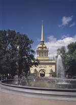 Sacharow, Andrejan Dmitrijewitsch - Die Admiralität in Sankt Petersburg. Mittlerer Turm der Hauptfassade