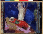 Redon, Odilon - Eine Frau, unterm Baum liegend