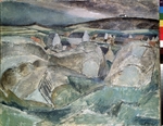 Le Fauconnier, Henri Victor Gabriel - Dorf in den Bergen