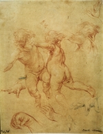 Batoni, Pompeo Girolamo - Zwei fliegenden Putten. Skizze