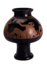 Euphronios, Vasenmaler von Attika - Hetärenfest (Symposion). Psykter, rotfigurig