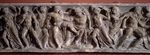 Römische Antike Kunst, Klassische Skulptur - Orestes tötet Aigisthos und seine Mutter Klytämnestra (Vorderseite eines Sarkophags)