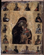 Byzantinische Ikone - Gottesmutter der Rührung mit Heiligen (Eleusa)