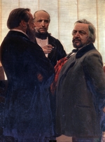 Repin, Ilja Jefimowitsch - Die Komponisten Wladimir Odoewski, Mili Balakirew und Michail Glinka (Detail des Bildes Slawische Komponisten)