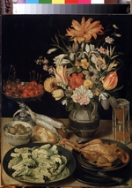Flegel, Georg - Stilleben mit Blumen und Imbiss