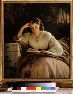 Kramskoi, Iwan Nikolajewitsch - Das Lesen (Bildnis Malers Frau)