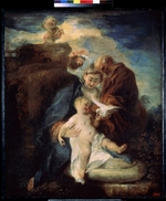 Watteau, Jean Antoine - Die Heilige Familie (Ruhe auf der Flucht nach Ägypten)