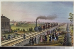 Russischer Meister - Eröffnung der ersten Eisenbahnstrecke zwischen St. Petersburg und Pawlowsk am 30. Oktober 1837