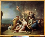 Favannes, Henri Antoine, de - Nymphen stecken das Schiff von Telemachos in Brand