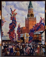 Kustodiew, Boris Michailowitsch - Ostermarkt am Moskauer Kreml