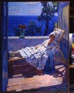 Winogradow, Sergei Arssenjewitsch - Dame auf dem Balkon