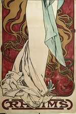 Mucha, Alfons Marie - Werbeplakat für Champagne Ruinart (Unterteil)