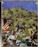 Wereschtschagin, Wassili Wassiljewitsch - Theodore Roosevelt bei dem Angriff einer amerikanischen Truppe am San Juan Hill