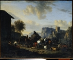 Berchem, Nicolaes (Claes) Pietersz, der Ältere - Wagenzug auf der Rast