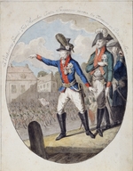 Unbekannter Künstler - Feldmarschall A. Suworow inspiziert die Truppen vor dem Palais des Kurfürsten von Sachsen in Warschau 1794