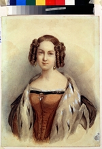 Unbekannter Künstler - Porträt der Prinzessin Marie von Hessen-Darmstadt (1824-1880), zukünftige Zarin von Russland