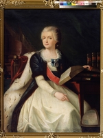 Russischer Meister - Porträt der Fürstin Jekaterina R. Woronzowa-Daschkowa (1744-1810), erste Präsidentinder russischen Akademie der Wissenschaft