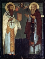 Russische Ikone - Wassili III., Großfürst von Moskau und Basilius der Große