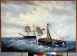 Blinow, Leonid Demjanowitsch - Die Seeschlacht zwischen dem russischen Kleinschiff Opyt und der britischen Fregatte bei der Insel Nargen am 11. Juli 1808