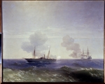 Aiwasowski, Iwan Konstantinowitsch - Die Seeschlacht zwischen dem russischen Kreuzer Vesta und dem türkischen Schiff Fethi Bulend im Schwarzen Meer am 11. Juli 1877