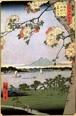 Hiroshige, Utagawa - Massaki und Suijin-Hain am Sumida-Fluss (Einhundert Ansichten von Edo)