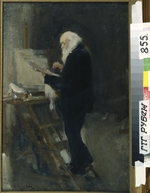 Uljanow, Nikolai Pawlowitsch - Der Maler Nikolai Ge (1831-1894) bei der Arbeit