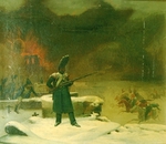 Unbekannter Meister des 19. Jhs. - Rückzug der Grande Armée aus Moskau 1812