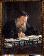 Ge, Nikolai Nikolajewitsch - Porträt von Schriftsteller Graf Lew Nikolajewitsch Tolstoi (1828-1910)