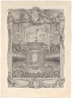 Cochin, Charles-Nicolas, der Jüngere - Premiere der La princesse de Navarre von Jean-Philippe Rameau am 23. February 1745 im Grande Écurie