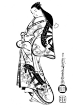 Kaigetsudo, Ando - Frau mit langem Haar