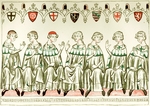 Unbekannter Künstler - Sieben Kurfürsten wählen Heinrich VII. zum König (Kopie einer Miniatur aus Balduineum)