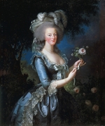 Vigée Le Brun, Louise Élisabeth - Porträt von Marie Antoinette mit einer Rose