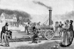 Unbekannter Künstler - Stephensons Lokomotive Rocket von 1830