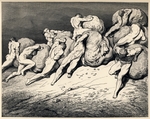 Doré, Gustave - Verschwender und Geizigen. Illustration zur Dante Alighieris Göttlicher Komödie