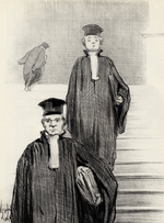 Daumier, HonorÃ© - Haupttreppe des Gerichtshofes. Vorderansicht.  (Aus der Serie Les gens de justice)