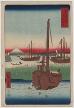 Hiroshige, Utagawa - Die Insel Tsukuda (Aus der Serie 36 Ansichten des Berges Fuji)