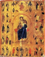 Byzantinische Ikone - Madonna mit Kind und Heiligen