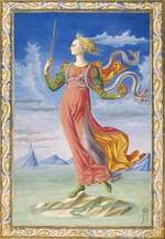 Pesellino, Francesco di Stefano - Allegorie von Rom. Illustration für Manuskript De Secundo Bello Punico Poema von Silius Italicus