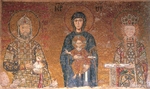 Byzantinischer Meister - Thronende Maria mit segnenden Christuskind zwischen Kaiser Johannes II. Komnenos und Kaiserin Irene