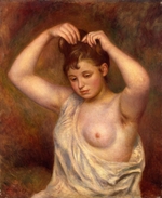 Renoir, Pierre Auguste - Frau, sich die Haare richtend