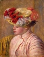 Renoir, Pierre Auguste - Junge Frau mit Blumenhut