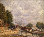Sisley, Alfred - Lastkähne bei Billancourt